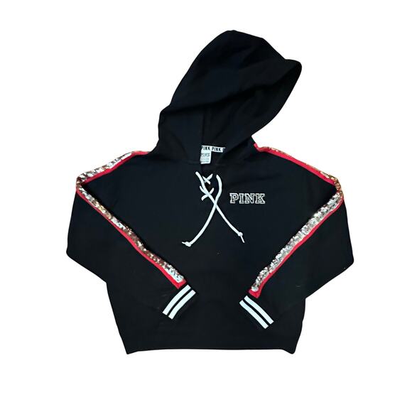 Pink VS limited edition rose bling sweatshirt with glittery sequins Size small - Picture 2 of 5